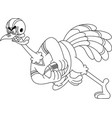 outlined football turkey bird cartoon character vector image