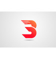 b orange alphabet letter logo icon design vector image