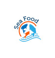 fresh fish logo design idea for fish merchant vector image