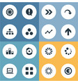 set of simple diagram icons vector image