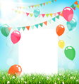 celebration background with frame buntings air vector image vector image