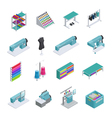 garment factory isometric icon set vector image vector image
