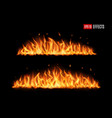 long burning fire tongues realistic flame vector image