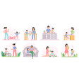 motherhood activities moms and children reading vector image vector image