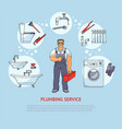 plumbing services infographics poster design vector image vector image
