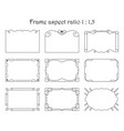 set of rectangular frames with modern ornament vector image vector image