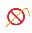 stop plastic straw tube ban symbol ocean vector image vector image