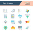 data analysis icons flat design collection 42 vector image