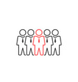 group of thin line people like leadership vector image