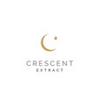 initial c crescent moon golden water droplet logo vector image