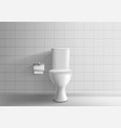 toilet bowl with paper realistic vector image