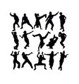 breakdance hip hop silhouettes vector image