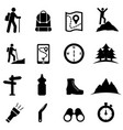 hiking recreation and leisure icon set vector image