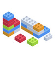 isometric brick toys building 3d blocks children vector image vector image