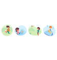 kids playing games in school or garden vector image