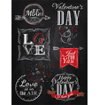 set valentines day red vector image