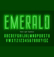 neon light 3d alphabet extra glowing font vector image