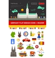 set of flat design germany travel icons vector image