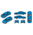 set sedan cars isolated car template vector image