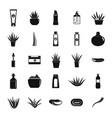aloe vera plant logo icons set simple style vector image