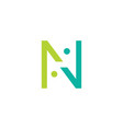 n letter people team family together human logo vector image