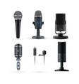realistic radio and music microphone set vector image