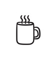 mug of hot drink sketch icon vector image
