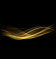 Golden flow on black background abstract shiny Vector Image