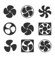 air cool ventilator blower fan propeller icons vector image