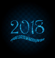 blue particles wave in form of 2018 vector image vector image