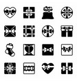 gift icon set vector image