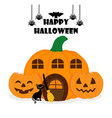 happy halloween with pumpkin black cat spider b vector image vector image