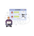 flat man using ai technology for help answer vector image vector image