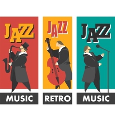 Jazz or blues music band performing on stage Vector Image