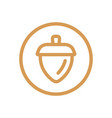 line art acorn symbol oak nut icon design vector image