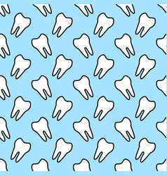 Dental seamless pattern with teeth and Royalty Free Vector