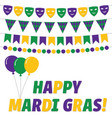 happy mardi gras greeting card vector image vector image
