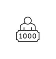 lottery player line outline icon vector image