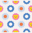 daisy polka dot seamless pattern with bright vector image vector image