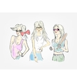group of three girls vector image