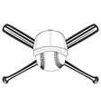 ball and crossed bat vector image vector image