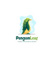 penguin leaf design template vector image