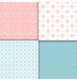 pink and blue seamless patterns set vector image vector image