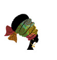 portrait beautiful african woman colorful turban vector image vector image