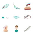 ague malaria icons set cartoon style vector image vector image