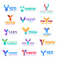 business icons letter y corporate identity vector image vector image