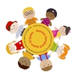 round frame with children vector image