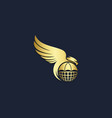 globe eagle fly gold logo vector image