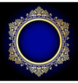 gold and blue frame vector image
