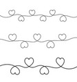 hand drawn line drawing of hearts vector image vector image